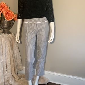 Cropped striped pants with cuff 0